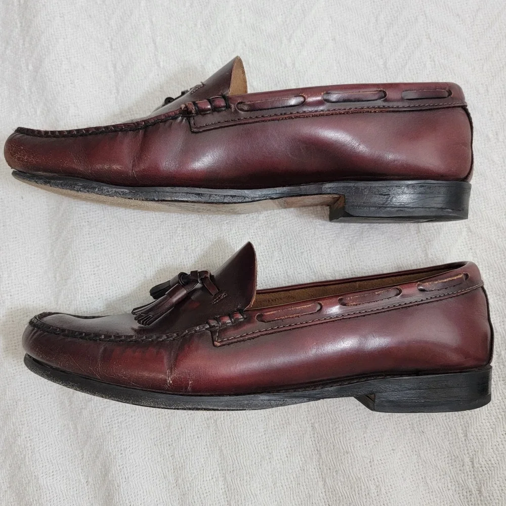 G.H. Bass‎ & Co Weejuns Layton Tassel Loafers Kiltie Burgundy Sz 10.5 E Made USA